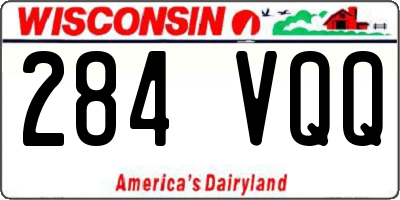 WI license plate 284VQQ