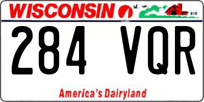 WI license plate 284VQR