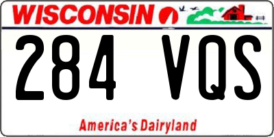 WI license plate 284VQS
