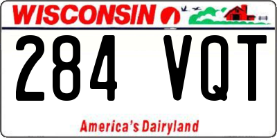 WI license plate 284VQT