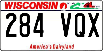 WI license plate 284VQX