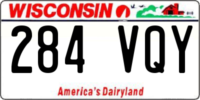 WI license plate 284VQY