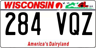 WI license plate 284VQZ