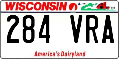 WI license plate 284VRA