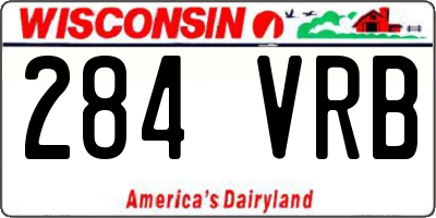 WI license plate 284VRB