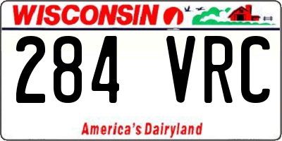 WI license plate 284VRC