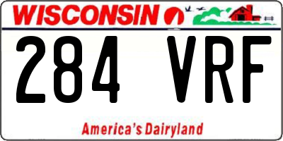 WI license plate 284VRF