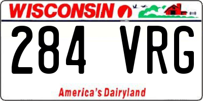 WI license plate 284VRG