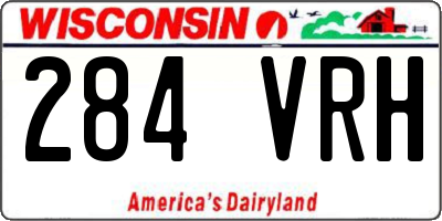 WI license plate 284VRH