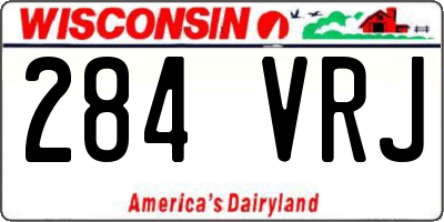 WI license plate 284VRJ