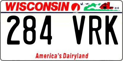 WI license plate 284VRK