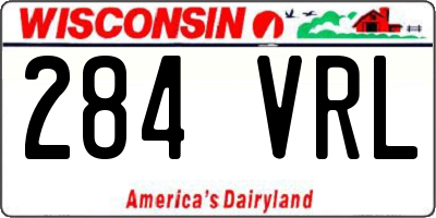 WI license plate 284VRL