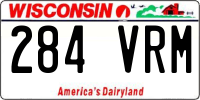 WI license plate 284VRM