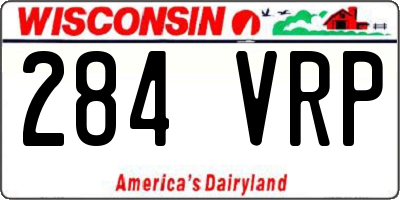 WI license plate 284VRP