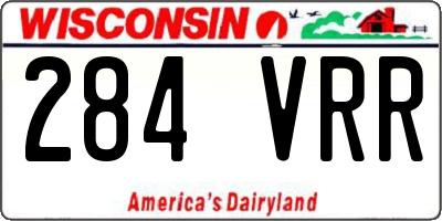WI license plate 284VRR