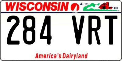 WI license plate 284VRT