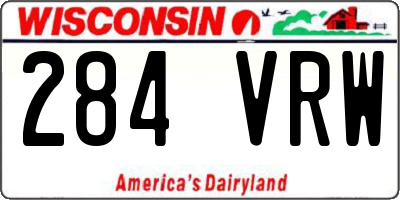 WI license plate 284VRW