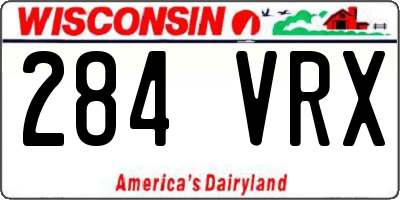 WI license plate 284VRX