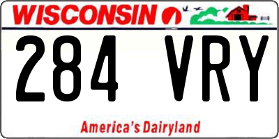 WI license plate 284VRY