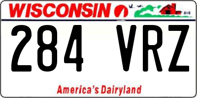 WI license plate 284VRZ