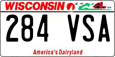 WI license plate 284VSA