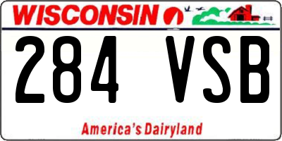 WI license plate 284VSB