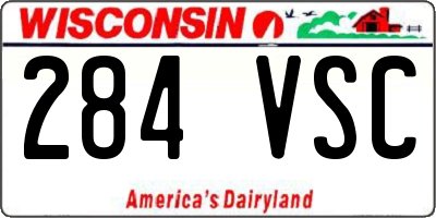 WI license plate 284VSC