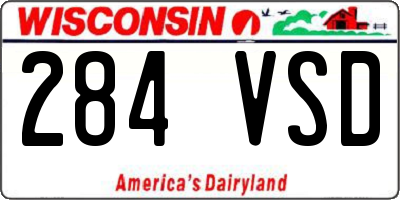 WI license plate 284VSD