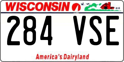 WI license plate 284VSE