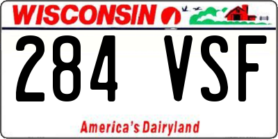 WI license plate 284VSF