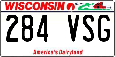 WI license plate 284VSG