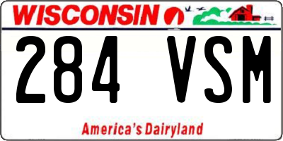 WI license plate 284VSM