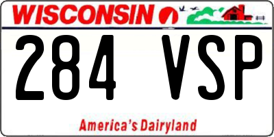 WI license plate 284VSP