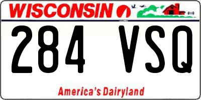 WI license plate 284VSQ