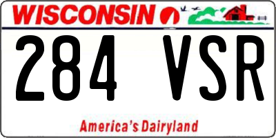 WI license plate 284VSR