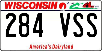 WI license plate 284VSS
