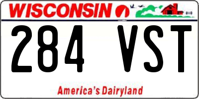 WI license plate 284VST