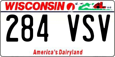 WI license plate 284VSV