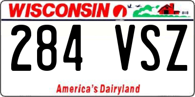 WI license plate 284VSZ