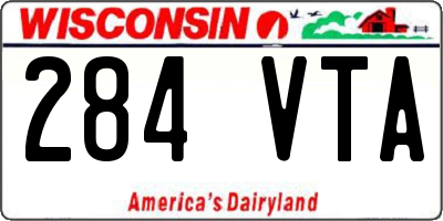 WI license plate 284VTA