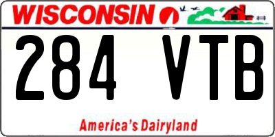 WI license plate 284VTB
