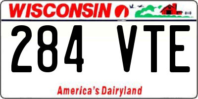 WI license plate 284VTE
