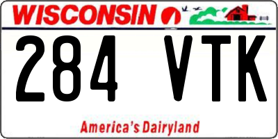 WI license plate 284VTK