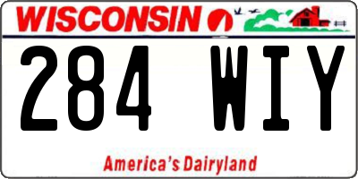 WI license plate 284WIY