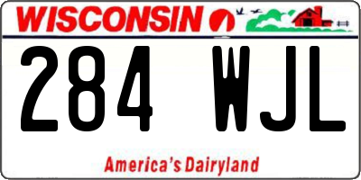 WI license plate 284WJL