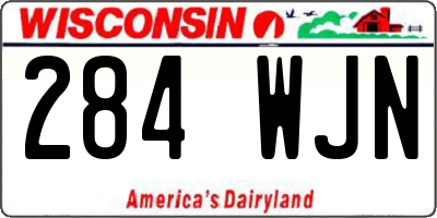 WI license plate 284WJN