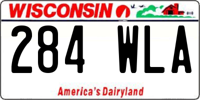 WI license plate 284WLA