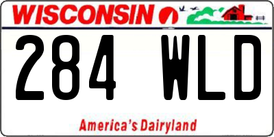 WI license plate 284WLD