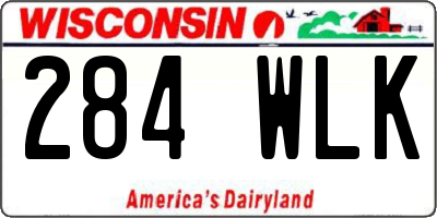 WI license plate 284WLK