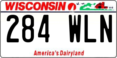 WI license plate 284WLN